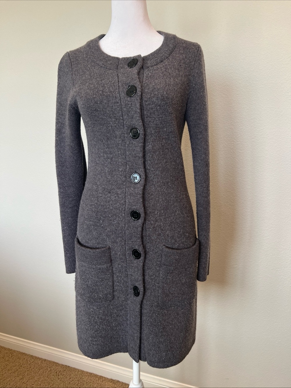 Banana Republic Dark Grey Button Front Sweater Jacket Size XS